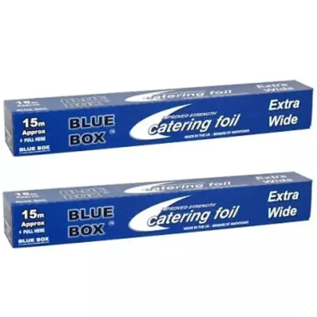 ALUMINIUM CATERING FOIL Cling Film Catering Foil EXTRA WIDE 450MM X 12M 2 Roll