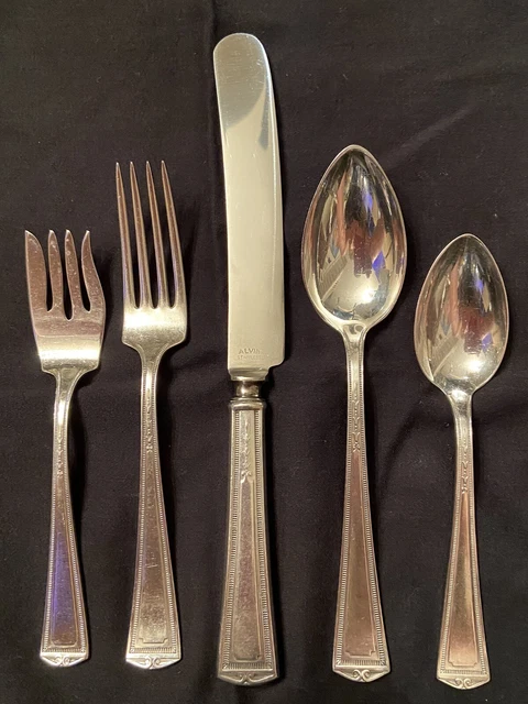 Alvin Silverplate, Luxor Pattern, 12 Place Settings Plus 3 Serving Pieces