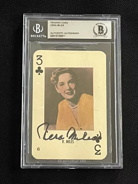 Vera Miles 1950’S Vintage Signed Autographed Playing Card Beckett Bas Authentic