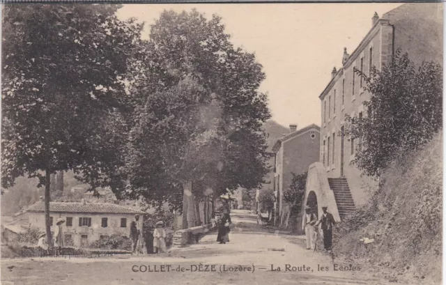 48 : Cp Collet-De-Deze - La Route, Les Ecoles