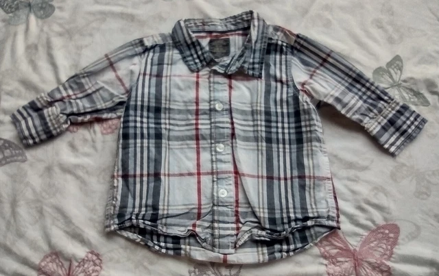 Top/camicia a maniche lunghe H&M bambini a scacchi bambino EUR 68 6-12 mesi