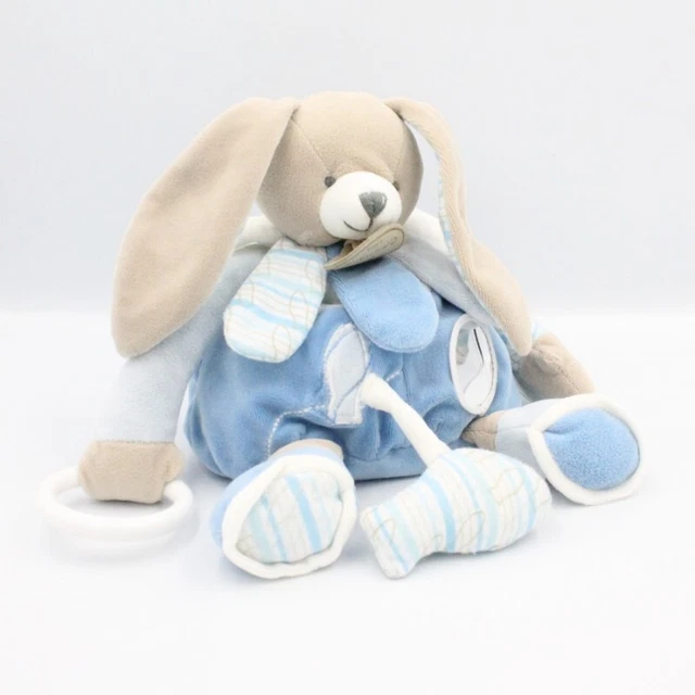 Doudou et compagnie lapin bleu blanc pétale Célestin Mon doudou à moi - 17359