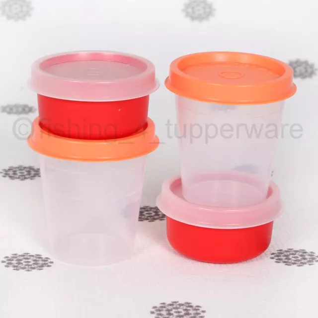 NEW Tupperware Midgets and Smidgets set of 4 Red and Orange