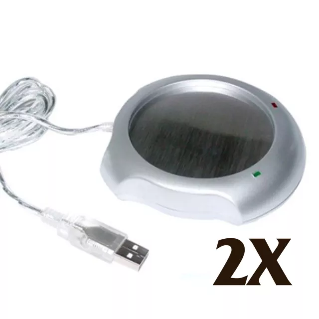 2X Office House Use USB Powered Tea Coffee Milk Cup Mug Warmer Heater Pad