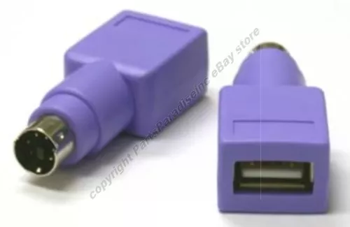 USB A Female/F Jack~PS2 6pin Mini DIN Male/M Plug Keyboard port Adapter {PURPLE