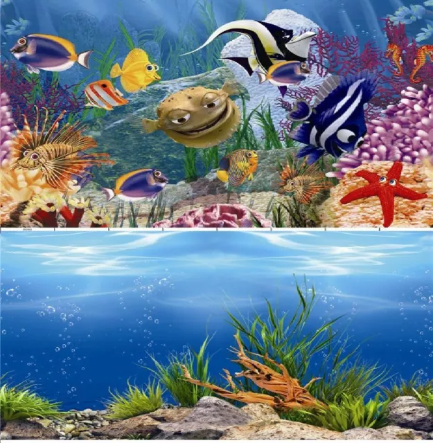 Aquarium Fish Tank Background Backdrop Poster - 2 to 10 FT Length 30cm High