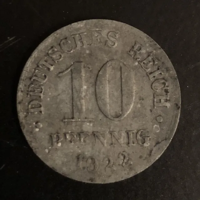 Ersatzmünze 10 Pfennig  1922 Ohne Buchstaben