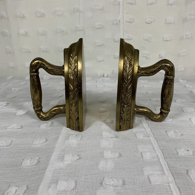 Brass Flat Iron Book Ends/Door Stops - Two Pieces 6” x 4” - 3Lb Each.