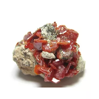 Vanadinite on Raw Matrix - 9.75 Grams - Morocco - 27 X 17 X 13mm