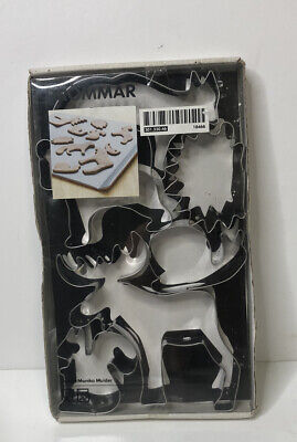 Ikea Drommar Set of 6 Wild Forest Animal Cookie Cutters Boxed Metal New