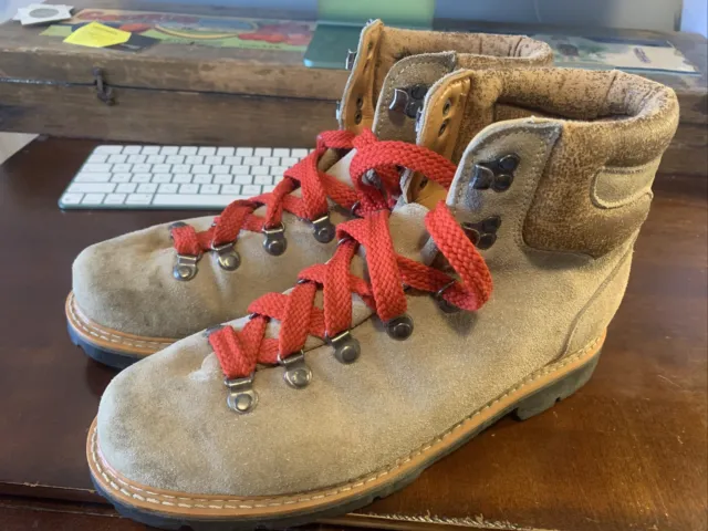 Vintage Honchos Brown Suede Leather Mountaineering Boots Mens Size 10.5 Hiking