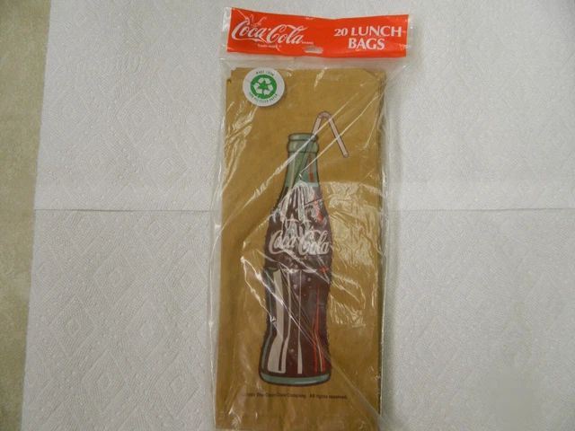 Coca-Cola 1991 Brown Lunch Bags Unopened Bag of 20