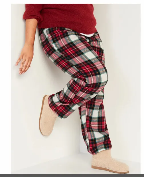 NEW Old Navy Patterned Flannel Sleep Lounge Pants Women Plus Size 2X Red Plaid