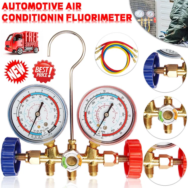 R410A R22 Manifold Gauge Set AC A/C 5FT Color Hose Air Conditioner HVAC 59'' New
