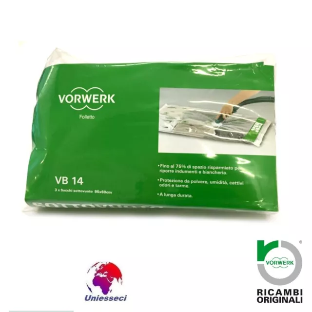 3 SACCHI SOTTOVUOTO FOLLETTO VK 130 131 135 136 140 150 VK200 200 220s VORWERK