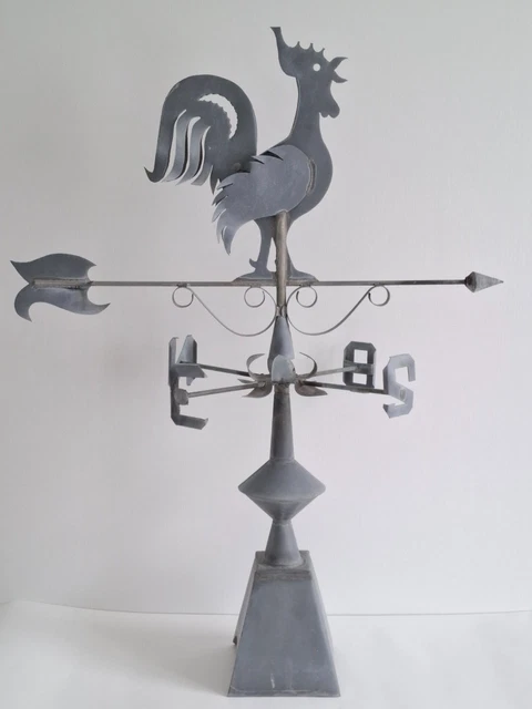 Girouette En Acier Inoxydable En Forme De Coq - Indicateur Direction Vent Rétro Pour Jardin Et Toit