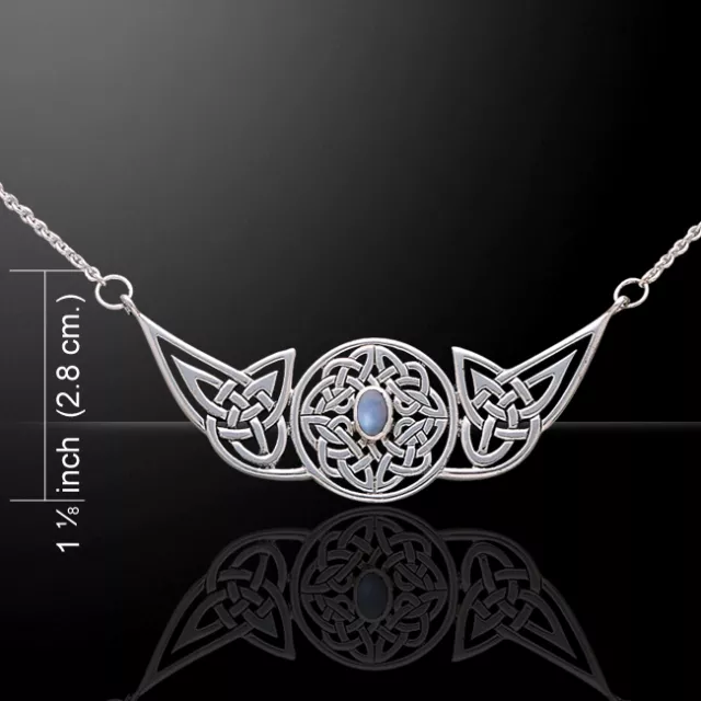 Celtic Knot .925 Sterling Silver Necklace Choice Gem Peter Stone Lovely Unique