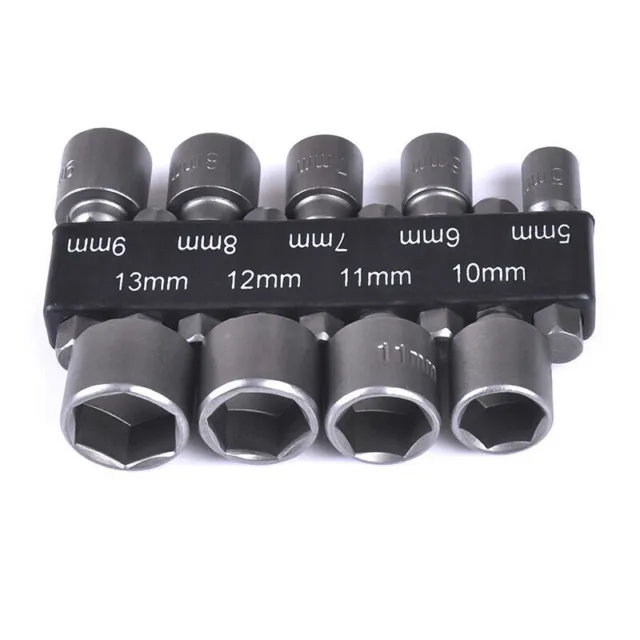 5-13mm Steel power nut driver drill bit set 1/4" hex' shank metric socket wrench