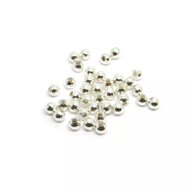 50 Metal Silver Plated Spacer Beads - 6mm Dia - Jewellery Making - J10448