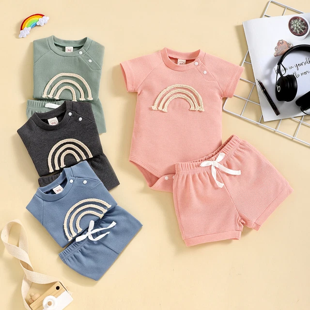 2 pz Top Romper Gentleman Neonati Bambini + Pantaloni Abiti Set 5 Colori