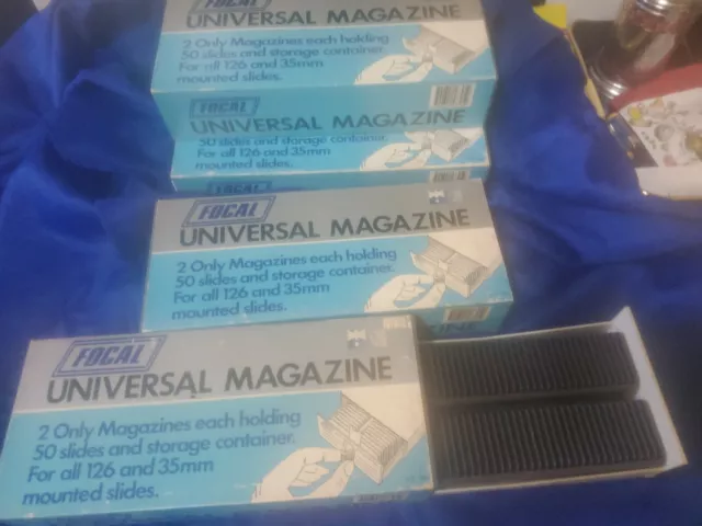 Vintage Focal Universal Magazine,holds 100 Slides Each, 4xboxes Preowned