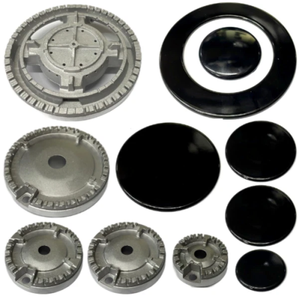 Kit 5 Bruciatori Per Candy - Corona Doppia Fiamma In Alluminio Con Piattelli Ghisa - Made In Italy