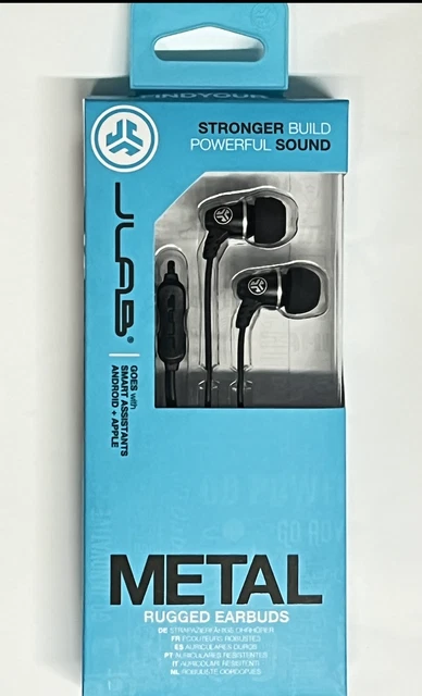 JLAB WIRED EARPHONES Stereo Headphones Metal Rugged in Ear 3.5mm