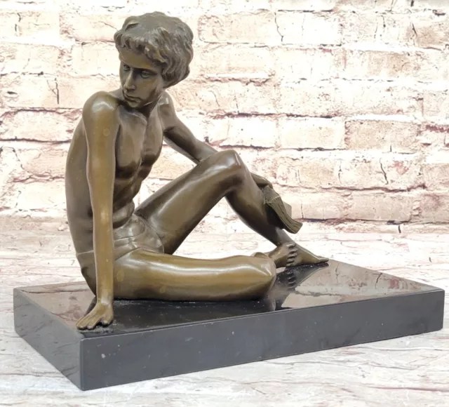 F Preiss Museum Qualität Skulptur Jungen Mit Buch Kunst für Sammler Geschenk