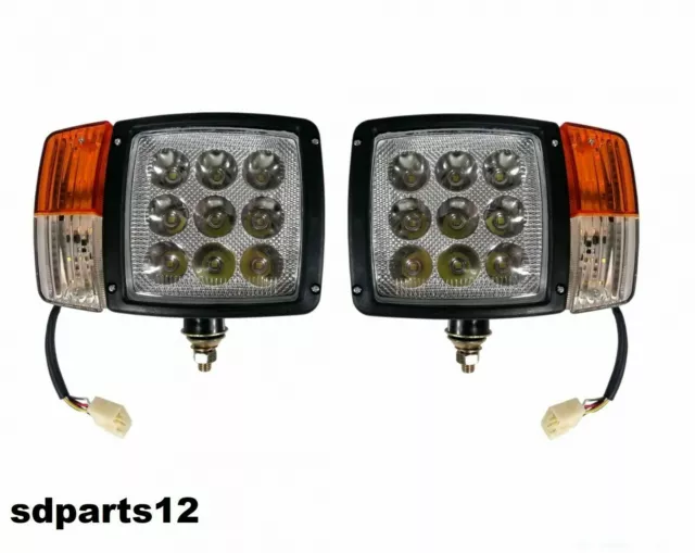 2x Phares Avant Conduite + Clignotant LED 12V-24V Pour Massey Ferguson Claas