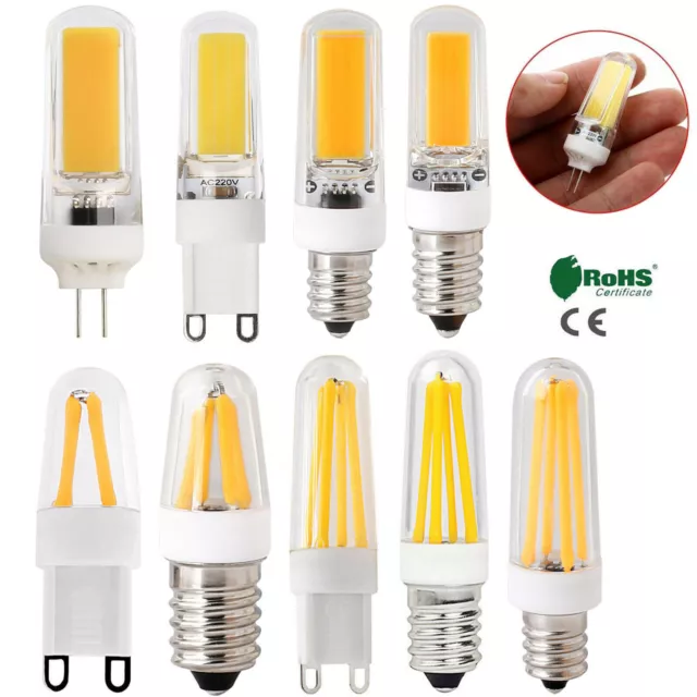 G4 G9 E12 E14 Dimmable LED Corn Bulb Silicone Crystal COB Filament Lights Lamp C