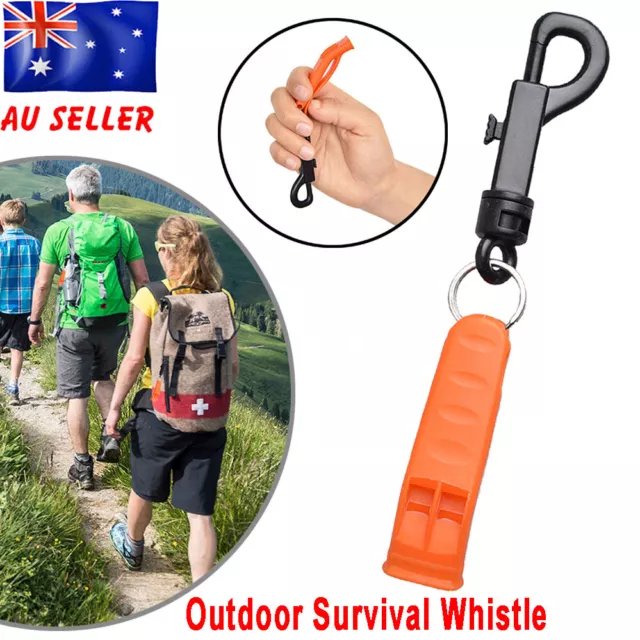 Double Tube Survival Emergency SOS Stainless Steel Outdoor Whistle Lifesaving