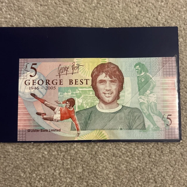2 Framed George Best Fivers - Uncirculated Original Legal Tender Five Pound Notes - British Banknote - Northern Ireland - Manchester United 2 Framed George Best Fivers - Uncirculated Original Legal Tender Five Pound Notes - British Banknote - Northern Ireland - Manchester United