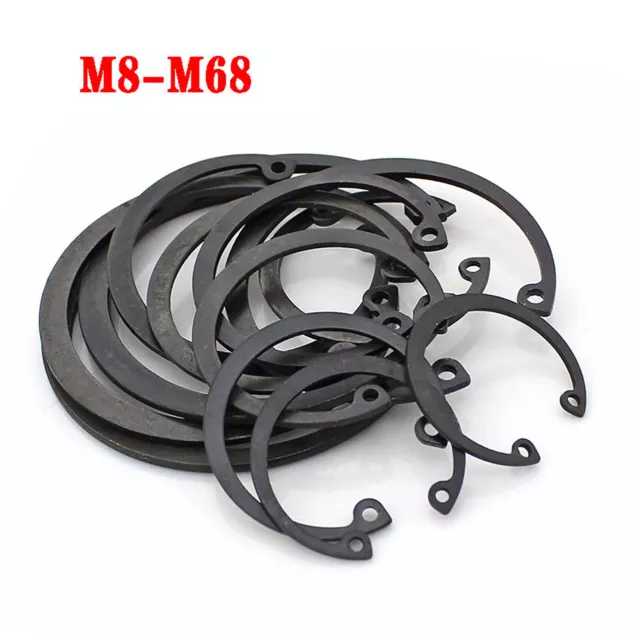 Internal Circlips Retaining Rings for Bores CirClip Sizes: Φ 8mm - 68mm Black