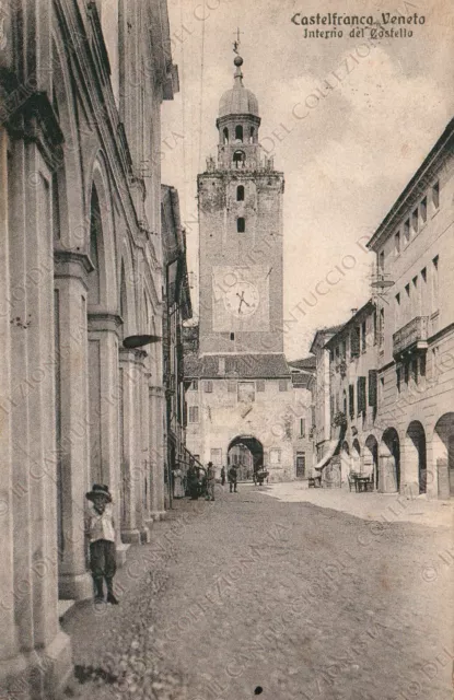 1917 CASTELFRANCO VENETO Interno del Castello Torre Civica Treviso Cartolina