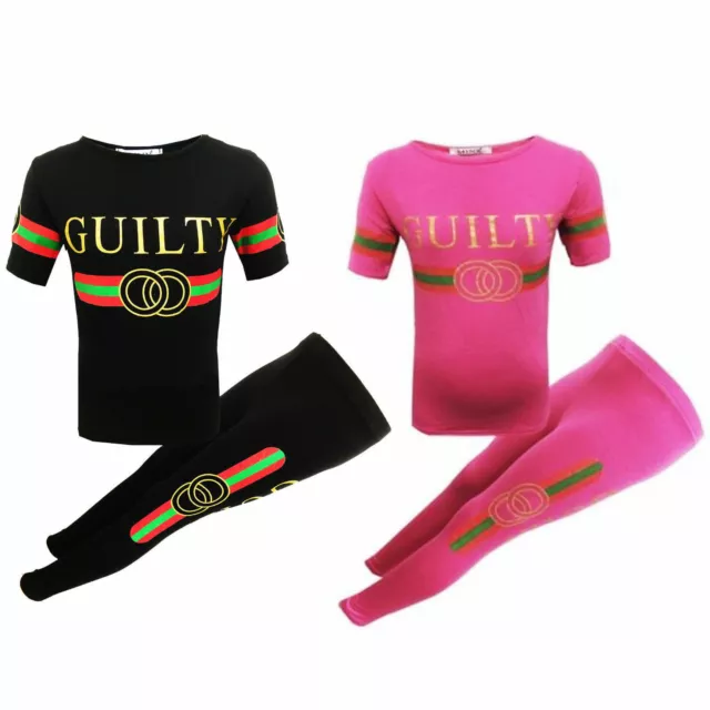 Nuovi leggings e set top tuta ragazze colpevoli età 7-13 anni