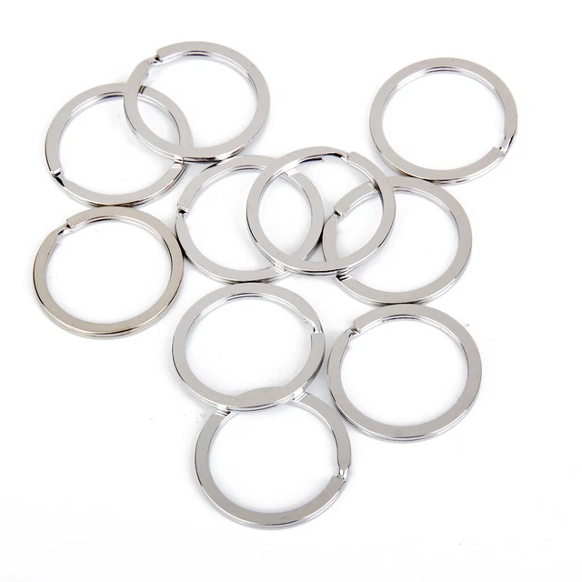 Plat Divisée Anneaux De Clés 2 X 30mm 100pcs Argent
