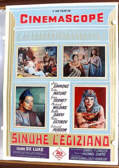 Sinuhe l'egiziano The Egyptian manifesto FOTOBUSTA POSTER AFFICHE Curtiz Simmons