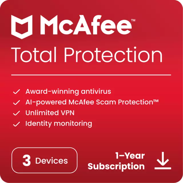 MCAFEE TOTAL PROTECTION 2024 Antivirus Security Software