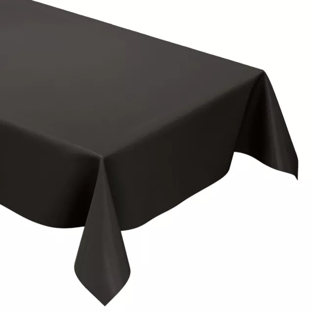 KEVKUS Nappe de Table en Toile Cirée uni24 Uni Monochrome Noir Carré Rond Oval