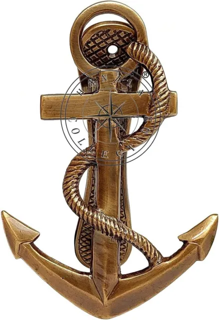 Medieval Epic 6.5" Nautical Ship's Anchor Antique Brass Door Knocker