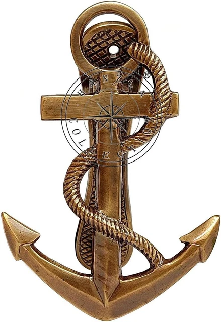 Medieval Epic 6.5" Nautical Ship's Anchor Antique Brass Door Knocker