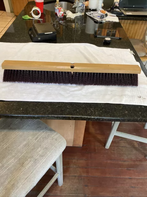 30" Brush Brown Polypropylene Professional Series Push Broom Head Hard Brissels