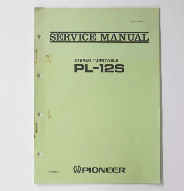 Original PIONEER PL-12S Stereo Turntable Service Manual / Service Anleitung !!!