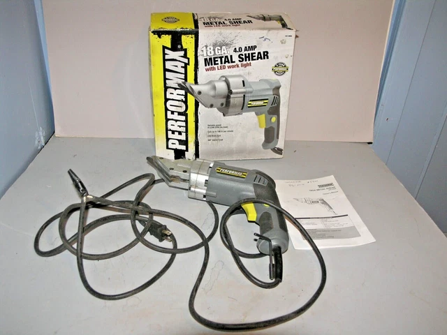 PERFORMAX Corded Electric 18 Gauge Metal Shear Variable Speed Swivel Head