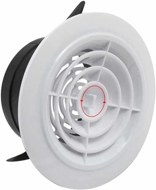 Bouche VMC 125mm ronde plastique pvc Extraction aération air ventilation tube li