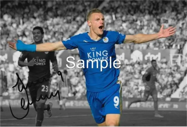 Signed Jamie Vardy Leicester City Autographed Photo Photograph Picture Frame W1 2