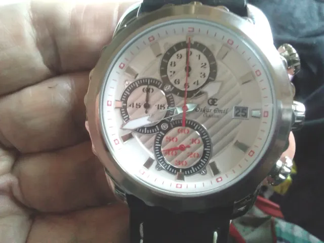 Large Mans Oskar Emile New Chronograph Watch