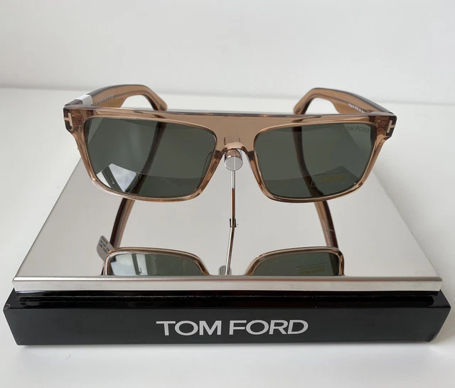 Tom Ford Philippe-02 Sunglasses Tf999 45N Shiny Crystal Brown/ Dark Green Lenses