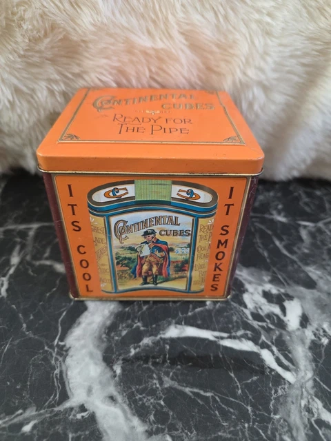 continental cubes tobacco tin VINTAGE MIDDLETONS CHERRY Blend Tobacco Tin Small Square Lidded Red White  2.25