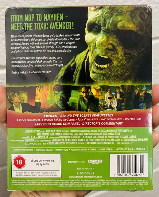 BRAND NEW THE Toxic Avenger Uncut Steelbook (4k Blu Ray)